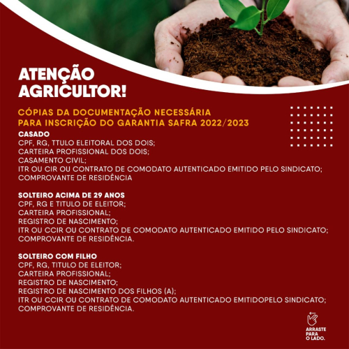 Cadastro para o garantia safra 2022/2023