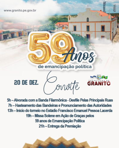 59 anos de Emancipação Política de Granito!