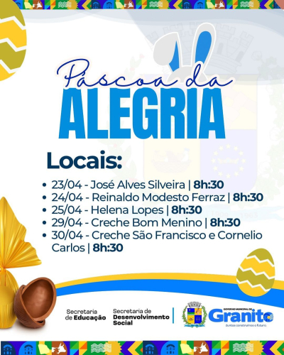 Granito celebra a 1ª edição da "Páscoa da Alegria" com crianças do município