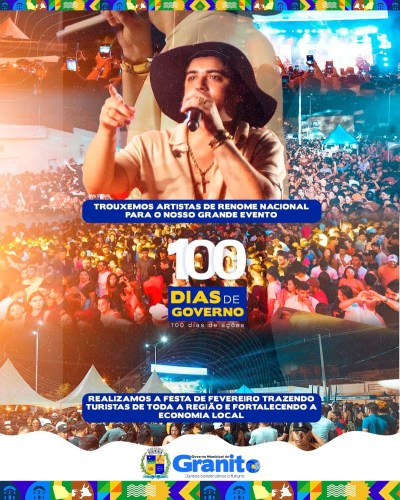 Prefeitura de Granito celebra os 100 primeiros dias de gestão com avanços e resultados concretos