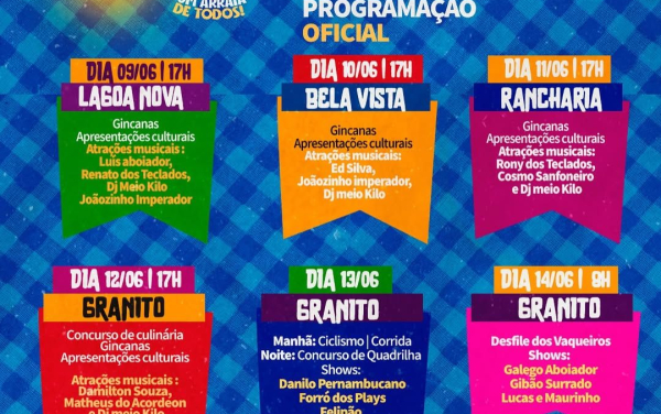 São João 2025 de Granito promete seis dias de festa, cultura e tradição para toda a comunidade