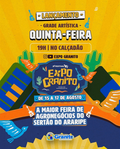 Granito anuncia lançamento oficial do line-up artístico da ExpoGranito 2025